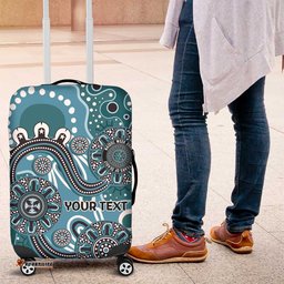 Personalised NAIDOC Week 50 Years Deadly Always Luggage Cover Teal Aboriginal Artwork Dot Painting LT9