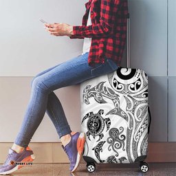 New Zealand Sea Animals with Maori Tribal Tattoo Luggage Cover White Color LT03