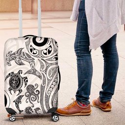 New Zealand Sea Animals with Maori Tribal Tattoo Luggage Cover White Color LT03