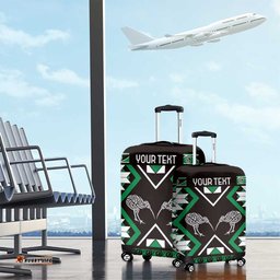 Personalised Taniko Motifs Aotearoa Luggage Cover Waitangi Kowhaiwhai Kiwi - Green LT7