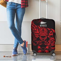 New Zealand Lawn Bowls Luggage Cover Red Maori Warrior Tribal Silver Fern LT9