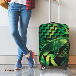 Humpback Whale Matariki New Zealand Luggage Cover NZ Maori Paikea Poutama Luxury Green LT14