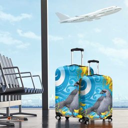 New Zealand Kokako Bird Luggage Cover Maori Koru With Kowhai Flowers LT05