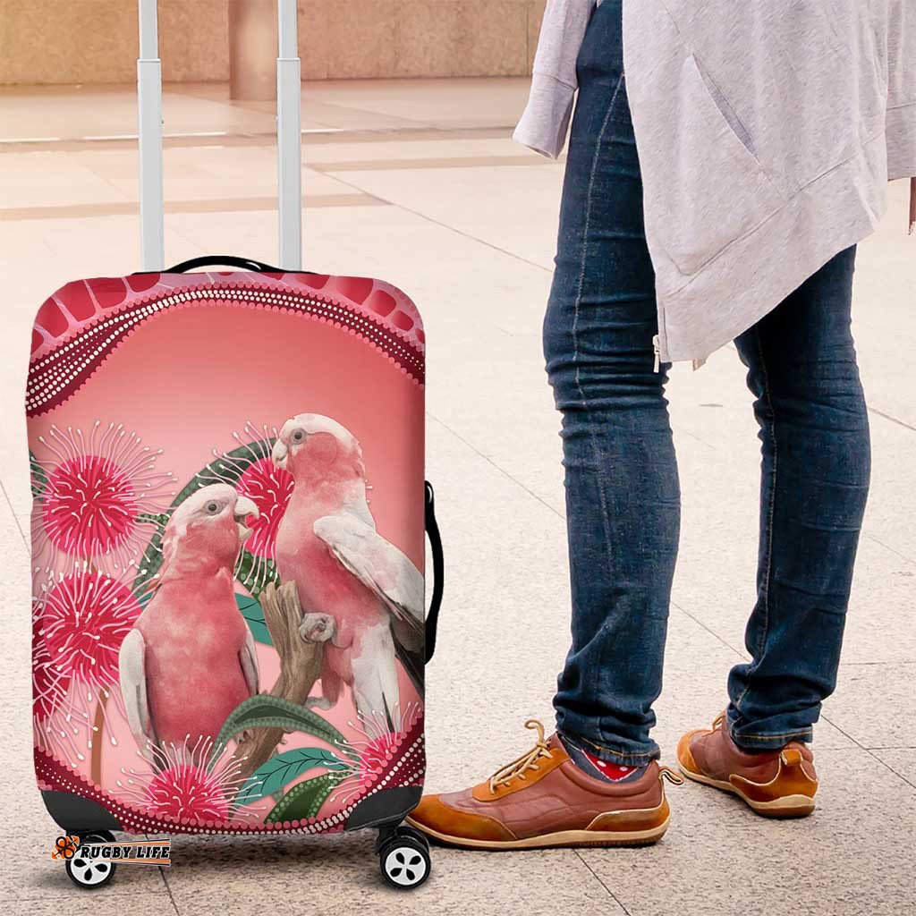 Indigenous Pink Galah Australia Luggage Cover Australian Hakea Aboriginal Art Proud LT14
