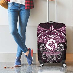 Personalized Manly Warringah Sea Eagles Luggage Cover Polynesian Tribal Pattern Style TS04