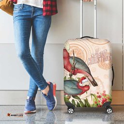 Merry Christmas Aussie Aboriginal Luggage Cover Rosebreasted Cockatoo Pastel LT7