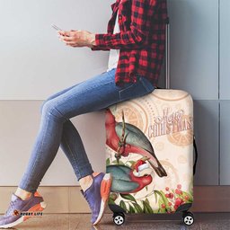 Merry Christmas Aussie Aboriginal Luggage Cover Rosebreasted Cockatoo Pastel LT7