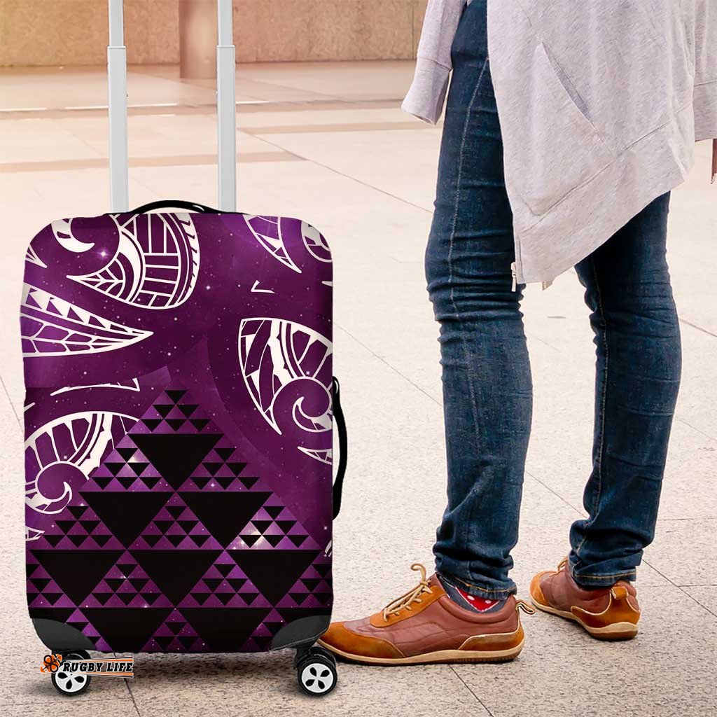 Matariki New Zealand Luggage Cover NZ Niho Taniwha Maori New Year Purple Galaxy LT14