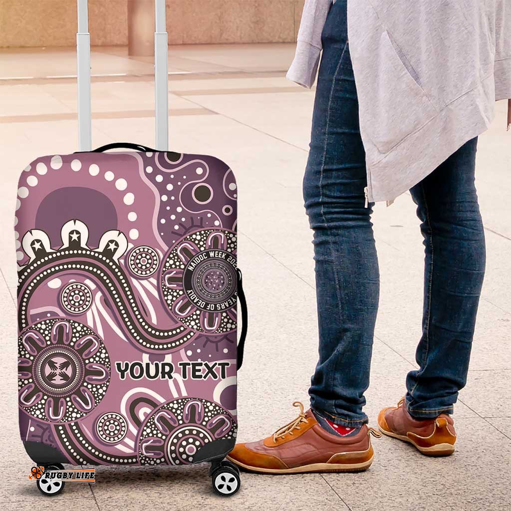 Personalised NAIDOC Week 50 Years Deadly Always Luggage Cover Pink Aboriginal Artwork Dot Painting LT9