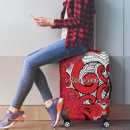Personalised New Zealand Koru Pohutukawa Luggage Cover Meri Kirihimete Aroha for Christmas LT9