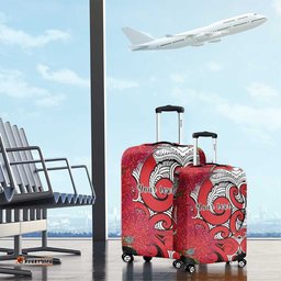 Personalised New Zealand Koru Pohutukawa Luggage Cover Meri Kirihimete Aroha for Christmas LT9