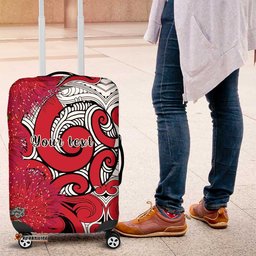 Personalised New Zealand Koru Pohutukawa Luggage Cover Meri Kirihimete Aroha for Christmas LT9