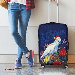 Merry Cocka-mas Luggage Cover Australia Christmas Blue Art LT9