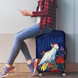 Merry Cocka-mas Luggage Cover Australia Christmas Blue Art LT9