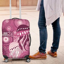 NAIDOC Deadly 50 Years Luggage Cover Jellyfish Aboriginal Culture Inspired Pink LT9