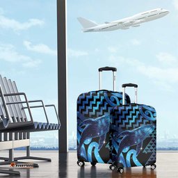 Humpback Whale Matariki New Zealand Luggage Cover NZ Maori Paikea Poutama Luxury Blue LT14
