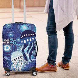 NAIDOC Deadly 50 Years Luggage Cover Jellyfish Aboriginal Culture Inspired Blue LT9