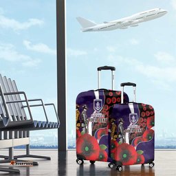 Fremantle Dockers ANZAC Personalised Luggage Cover Lest We Forget Poppy Camo LT9
