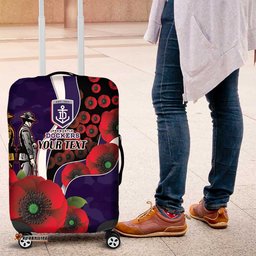 Fremantle Dockers ANZAC Personalised Luggage Cover Lest We Forget Poppy Camo LT9