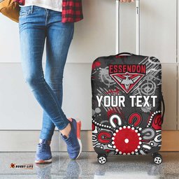Personalized Essendon Bombers Luggage Cover Aboriginal Dot Painting Graffiti Style TS04