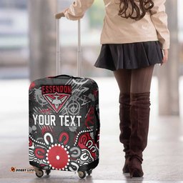 Personalized Essendon Bombers Luggage Cover Aboriginal Dot Painting Graffiti Style TS04