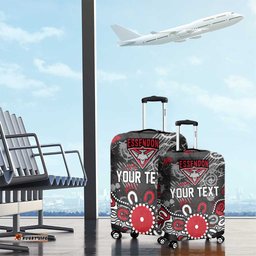 Personalized Essendon Bombers Luggage Cover Aboriginal Dot Painting Graffiti Style TS04