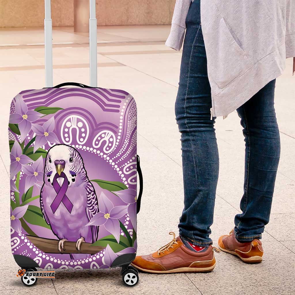 Epilepsy Awareness Budgerigar Australia Luggage Cover Budgie Purple Ribbon Boronia Aboriginal LT14