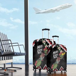 New Zealand Christmas Taniko Poutama Luggage Cover Flora Map with Birds LT7