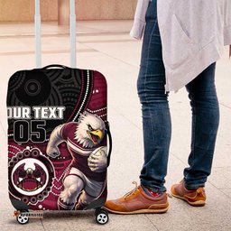 Custom Sea Eagles Luggage Cover Bird Mascot With Aboriginal Indigenous DT05