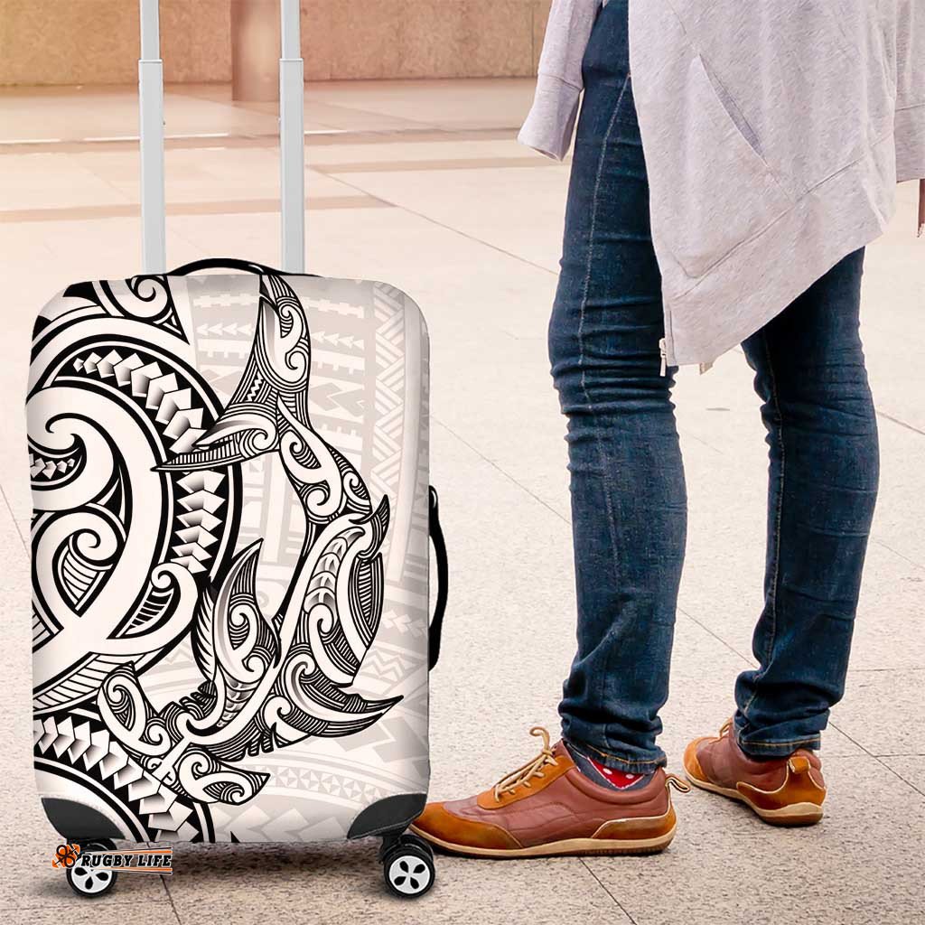 New Zealand Hammerhead Shark Luggage Cover Maori Haehae Mangopare White LT14