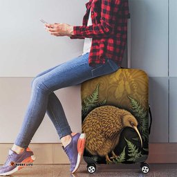 New Zealand Kiwi Bird Luggage Cover Silver Fern Mix Maori Pattern LT05