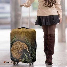 New Zealand Kiwi Bird Luggage Cover Silver Fern Mix Maori Pattern LT05