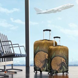 New Zealand Kiwi Bird Luggage Cover Silver Fern Mix Maori Pattern LT05