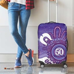 NAIDOC Week 2026 Luggage Cover 50 Years Deadly Dhari Purple Aboriginal Art LT14