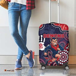 Demons Football Luggage Cover Aboriginal Dot Art Pattern DT05