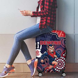 Demons Football Luggage Cover Aboriginal Dot Art Pattern DT05