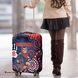 Demons Football Luggage Cover Aboriginal Dot Art Pattern DT05