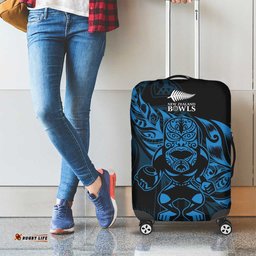 New Zealand Lawn Bowls Luggage Cover Blue Maori Warrior Tribal Silver Fern LT9