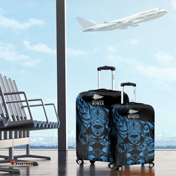 New Zealand Lawn Bowls Luggage Cover Blue Maori Warrior Tribal Silver Fern LT9