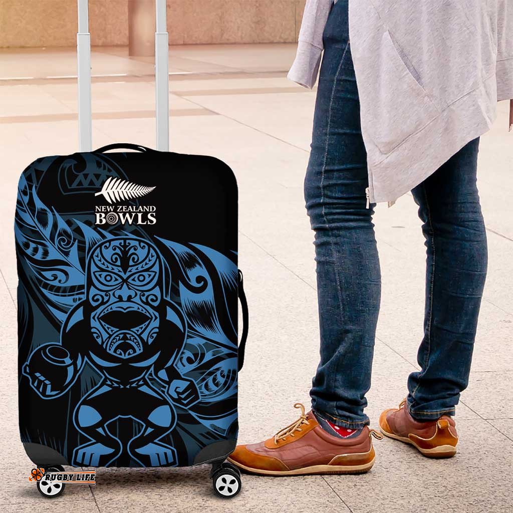 New Zealand Lawn Bowls Luggage Cover Blue Maori Warrior Tribal Silver Fern LT9