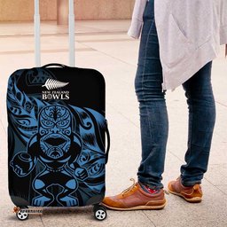 New Zealand Lawn Bowls Luggage Cover Blue Maori Warrior Tribal Silver Fern LT9
