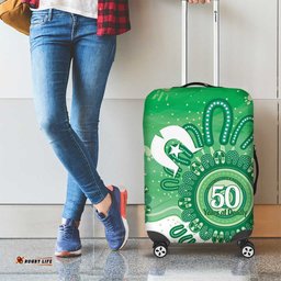 NAIDOC Week 2026 Luggage Cover 50 Years Deadly Dhari Green Aboriginal Art LT14