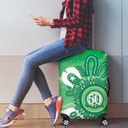 NAIDOC Week 2026 Luggage Cover 50 Years Deadly Dhari Green Aboriginal Art LT14