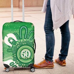 NAIDOC Week 2026 Luggage Cover 50 Years Deadly Dhari Green Aboriginal Art LT14