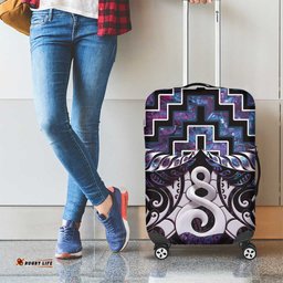 New Zealand Maori Luggage Cover Poutama Pikorua Purple Paua Shell LT05