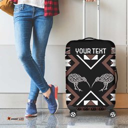 Personalised Taniko Motifs Aotearoa Luggage Cover Waitangi Kowhaiwhai Kiwi - Mocha LT7