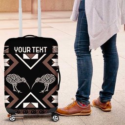 Personalised Taniko Motifs Aotearoa Luggage Cover Waitangi Kowhaiwhai Kiwi - Mocha LT7