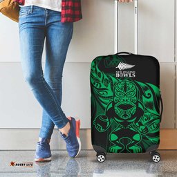 New Zealand Lawn Bowls Luggage Cover Green Maori Warrior Tribal Silver Fern LT9