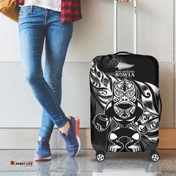 New Zealand Lawn Bowls Luggage Cover Black Maori Warrior Tribal Silver Fern LT9