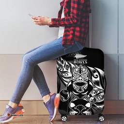 New Zealand Lawn Bowls Luggage Cover Black Maori Warrior Tribal Silver Fern LT9